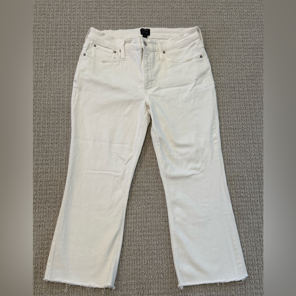 J. Crew Denim Jeans Flare Crop White